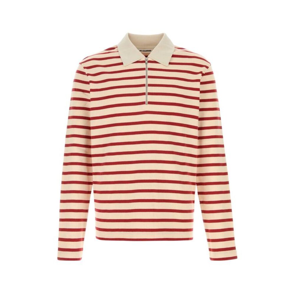 Jil Sander Men Embroidered Cotton Polo Shirt